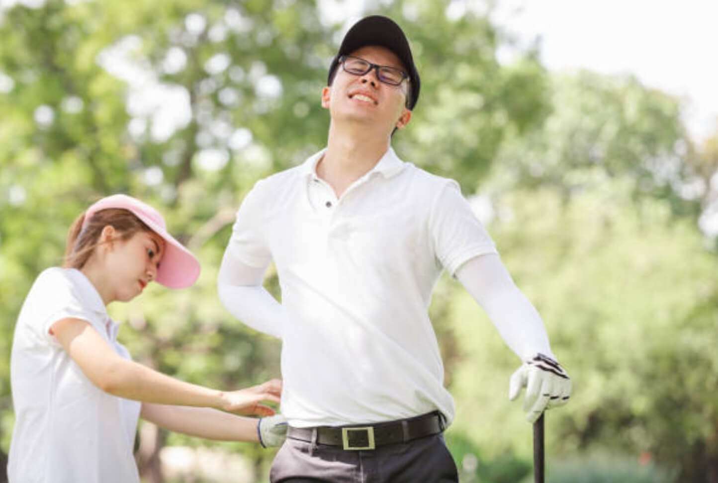 man injured while playing golf